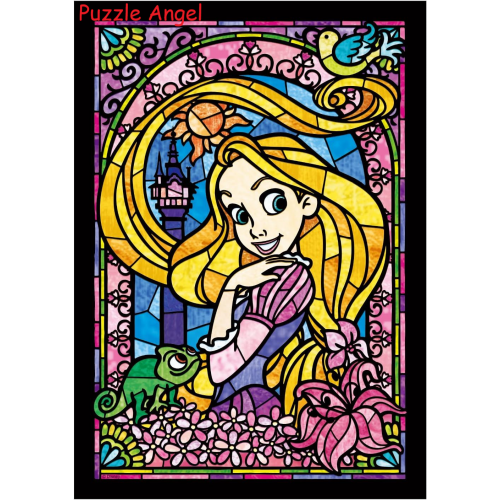 塔上的長髮公主(長髮公主)266 塊, 透明彩繪砌圖, size:18.2x25.7cm