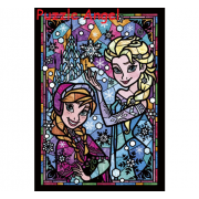 Anna 與 Elsa 彩繪玻璃（冰雪奇緣）266 塊, 透明彩繪砌圖, size:18.2x25.7cm