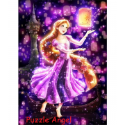 夜空閃電之夢（長髮公主）266 塊, 透明彩繪砌圖, size:18.2x25.7cm