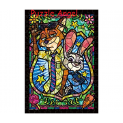 Judy 與 Nick 彩繪玻璃（優獸大都會）266 塊, 透明彩繪砌圖,  size:18.2x25.7cm