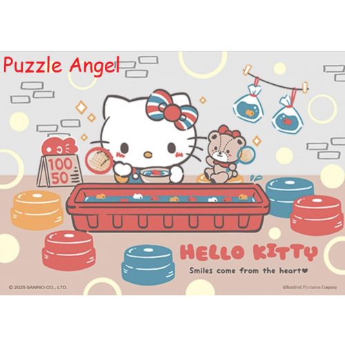 Hello Kitty 【在地系列】夜市撈魚魚拼圖108片, size:18.2x25.7cm