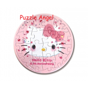 Hello Kitty【50周年】眼中的未來拼圖磁鐵16片(圓), 尺寸:直徑6cm(圓形)