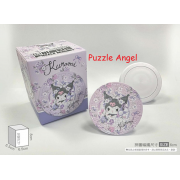 Kuromi酷洛米【花朵系列】紫玫瑰拼圖磁鐵16片(圓), 尺寸:直徑6cm(圓形) 