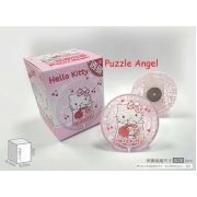 Hello Kitty【氣泡水系列】紅櫻桃拼圖磁鐵16片-透明(圓), 尺寸:5.5x5.5cm(圓形)