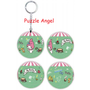 My Melody【好友系列】一起啾咪立體球型拼圖鑰匙圈24片,  直徑:3.98cm   