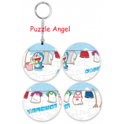 多啦a夢立體球型拼圖鑰匙圈24片, 直徑:3.98cm