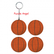 籃球立體球型拼圖鑰匙圈24片, 直徑:3.98cm