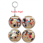 航海王草帽一行人(1)立體球型拼圖鑰匙圈24片, 直徑:3.98cm   