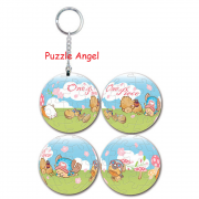 航海王動物(水彩風)立體球型拼圖鑰匙圈24片, 直徑:3.98cm   