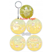 Pompompurin布丁狗奶油鬆餅立體球型拼圖鑰匙圈24片(透明款),  直徑:3.98cm   