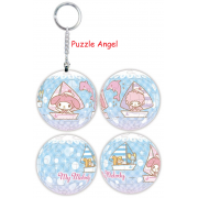 My Melody美樂蒂藍海出航立體球型拼圖鑰匙圈24片,  直徑:3.98cm   