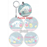 Cinnamoroll 大耳狗喜拿奶派蛋糕立體球型拼圖鑰匙圈24片(透明款),  直徑:3.98cm   