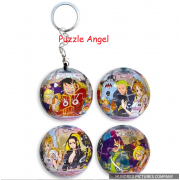 航海王草帽一行人立體球型拼圖鑰匙圈24片(透明款), 直徑:3.98cm