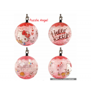 Hello Kitty 甜心鬆餅 立體球型拼圖鑰匙圈24片(透明款), 直徑:3.98cm