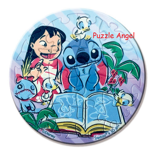 Stitch星際寶貝(1)拼圖磁鐵16片-(圓), 尺寸:5.5x5.5cm(圓形)