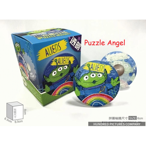 Toy story 玩具總動員【大臉系列】彩虹太空拼圖磁鐵16片-透明(圓), 尺寸:5.5x5.5cm(圓形)