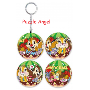 Chip an' Dale奇奇蒂蒂(1)立體球型拼圖鑰匙圈24片, 直徑:3.98cm   