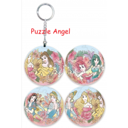Disney Princess公主(5)立體球型拼圖鑰匙圈24片,  直徑:3.98cm   