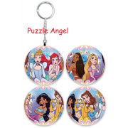 Disney Princess公主(6)立體球型拼圖鑰匙圈24片,  直徑:3.98cm   
