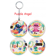 Stitch星際寶貝(7)立體球型拼圖鑰匙圈24片, 直徑:3.98cm   