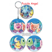 Disney Pixar Fluffy【甜夢系列】棉花糖透明款立體球型拼圖鑰匙圈24片,  直徑:3.98cm   