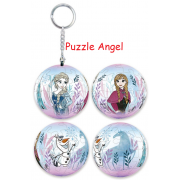 Frozen冰雪奇緣(14)立體球型拼圖鑰匙圈24片,  直徑:3.98cm   