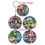 Toy story 4 玩具總動員4-透明款(2)立體球型拼圖鑰匙圈24片, 直徑:3.98cm