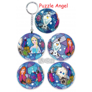Frozen冰雪奇緣-透明款(1)立體球型拼圖鑰匙圈24片,  直徑:3.98cm   