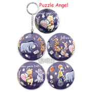 Winnie The Pooh小熊維尼-透明款(3)立體球型拼圖鑰匙圈24片, 直徑:3.98cm   