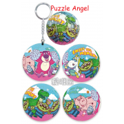 Toy story3 玩具總動員3-透明款(1)立體球型拼圖鑰匙圈24片, 直徑:3.98cm
