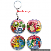 Disney Pixar皮克斯立體球型拼圖鑰匙圈24片, 直徑:3.98cm