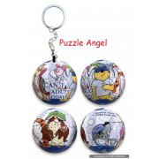 Winnie The Pooh小熊維尼 立體球型拼圖鑰匙圈24片, 直徑:3.98cm