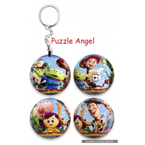 Toy story 4 玩具總動員 立體球型拼圖鑰匙圈24片, 直徑:3.98cm