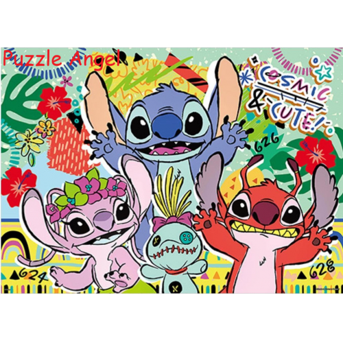 Stitch熱情塗鴉拼圖520塊,  size:38x53cm