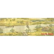 清院本 清明上河圖(3)1008 塊砌圖, size：34×100cm