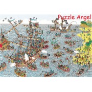 威利在哪裏？海盜篇1000塊迷你版砌圖, size:26x38cm