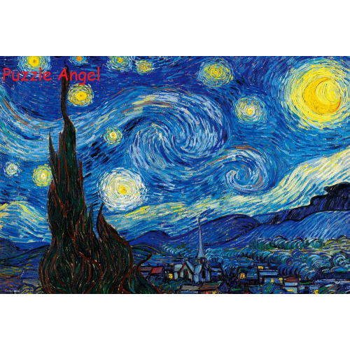 凡高星夜 1000 塊迷你版拼圖, 世界最小, size:26x38cm