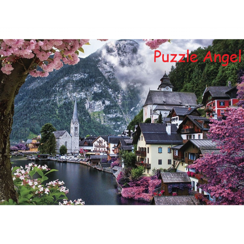 哈爾施塔特水邊花景（海外景觀）1000 塊拼圖, size：49×72cm