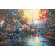 花卉小屋 （Thomas Kincaid）1000塊油畫面砌圖,  size:49x72cm