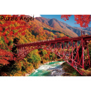 風景-秋葉黑部峽谷與電車列車1000塊砌圖, size:49x72cm