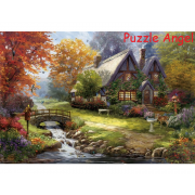 鳥鳴小屋（Thomas Kinkade）1000塊油畫面砌圖, size:49x72cm