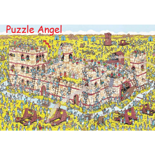 WHERE'S WALLY? 尋找威力利:十字軍的失敗迷你1000片拼圖, 世界極小, size:26X38cm