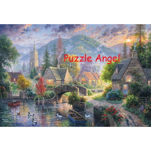 Mountain Village （Abraham Hunter）1000塊油畫面砌圖,  size:49x72cm