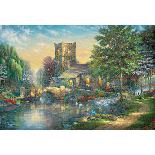 Willow Wood Chapel（Thomas Kinkade）1000塊油畫面砌圖,  size:49x72cm