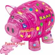 存錢罐粉色（水晶拼圖）93 塊, size:寬19×高18×深5cm