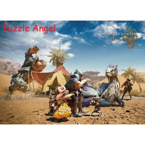 魔物獵人荒野 沙地輕鬆營地（魔物獵人） 600塊砌圖, size:38x53cm