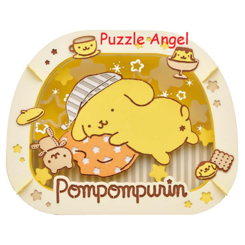 立體紙砌圖-Nemunemu 布丁（三麗鷗角色）, size:高8×寬10×深4.2cm