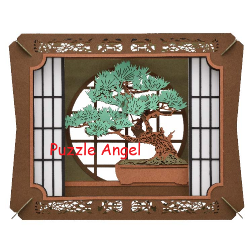 立體紙砌圖-盆栽「松」, size:高8×寬10×深4.2cm