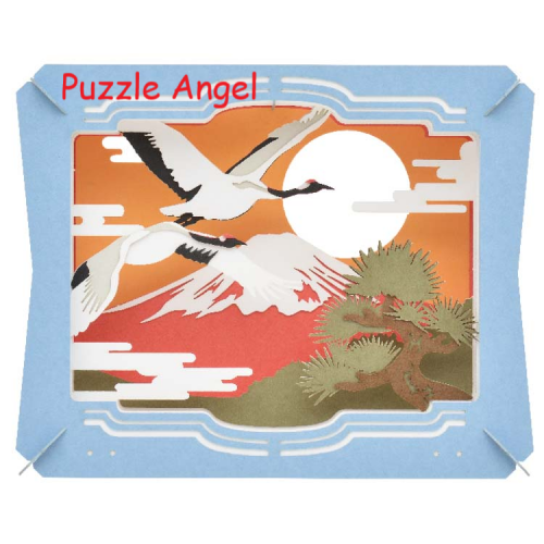 立體紙砌圖-富士山與鶴, size:高8×寬10×深4.2cm