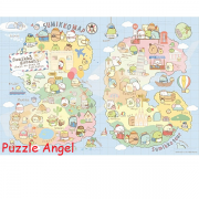 世界各地旅行的畫面中（角落生物）1000 塊拼圖, size:51x73.5cm